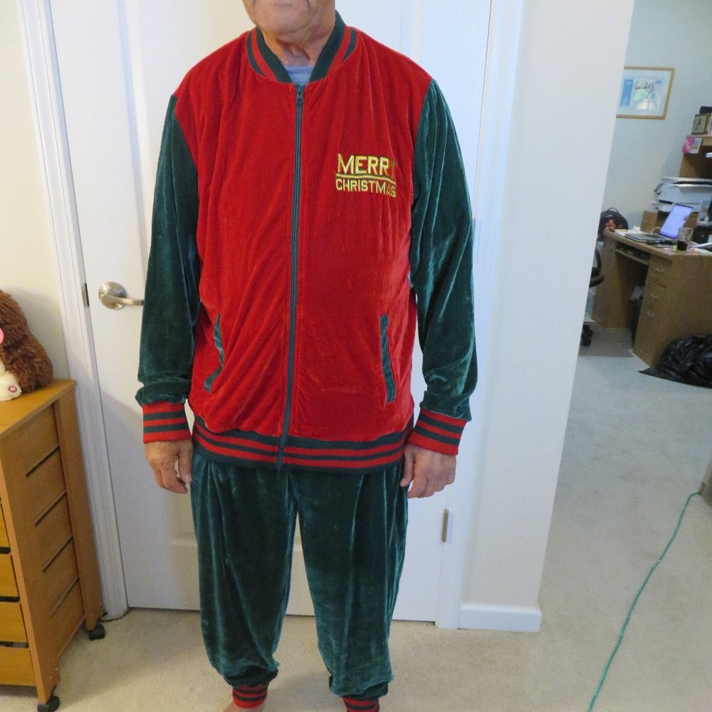 Christmas Tracksuit 2 pc. Set Velour Jacket & Pant Jogger